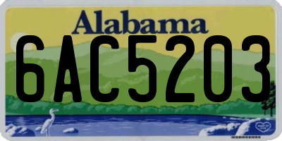 AL license plate 6AC5203