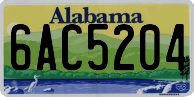 AL license plate 6AC5204
