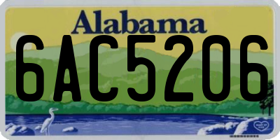 AL license plate 6AC5206