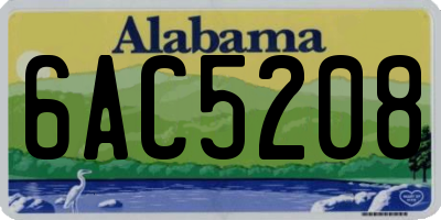 AL license plate 6AC5208