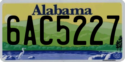 AL license plate 6AC5227