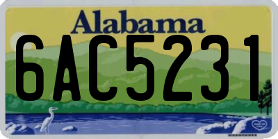 AL license plate 6AC5231