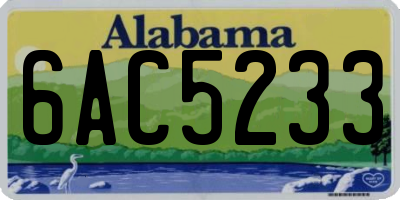 AL license plate 6AC5233