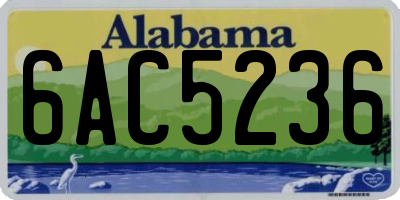 AL license plate 6AC5236