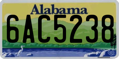 AL license plate 6AC5238