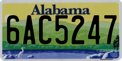 AL license plate 6AC5247