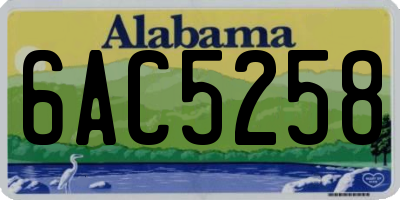 AL license plate 6AC5258