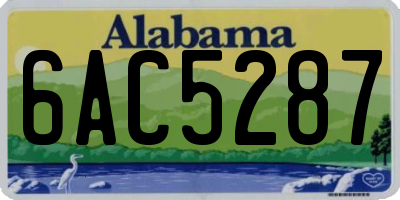 AL license plate 6AC5287