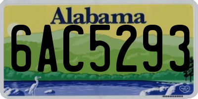 AL license plate 6AC5293