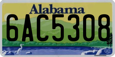 AL license plate 6AC5308