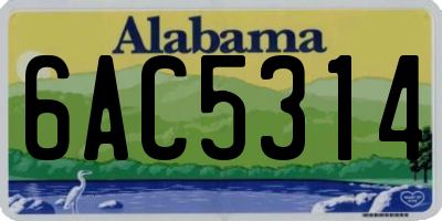 AL license plate 6AC5314