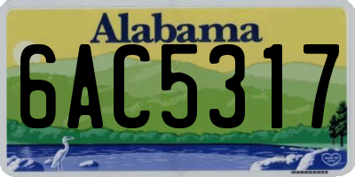 AL license plate 6AC5317