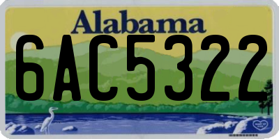 AL license plate 6AC5322