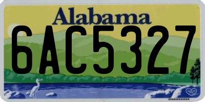 AL license plate 6AC5327