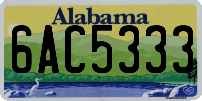 AL license plate 6AC5333