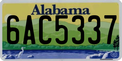 AL license plate 6AC5337
