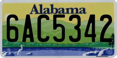 AL license plate 6AC5342