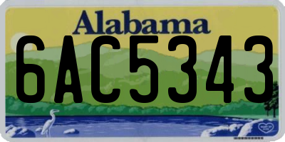AL license plate 6AC5343