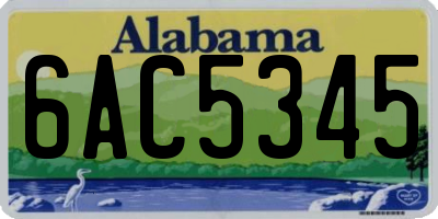 AL license plate 6AC5345