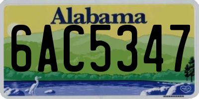 AL license plate 6AC5347