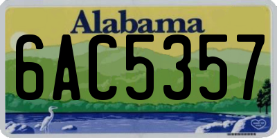 AL license plate 6AC5357