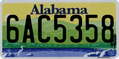 AL license plate 6AC5358