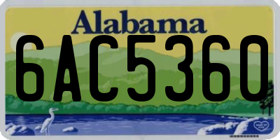 AL license plate 6AC5360