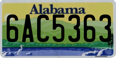 AL license plate 6AC5363