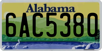 AL license plate 6AC5380