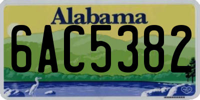 AL license plate 6AC5382