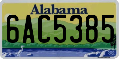 AL license plate 6AC5385