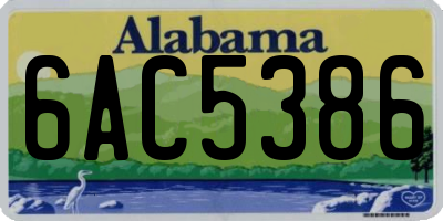 AL license plate 6AC5386