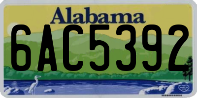 AL license plate 6AC5392