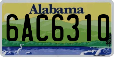 AL license plate 6AC6310