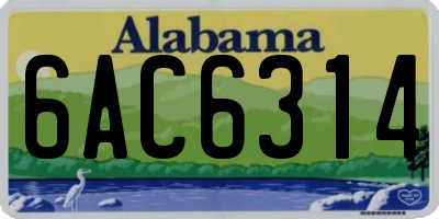 AL license plate 6AC6314