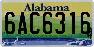 AL license plate 6AC6316