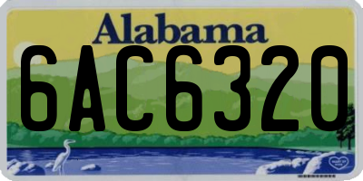 AL license plate 6AC6320