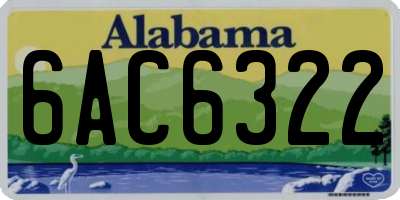 AL license plate 6AC6322