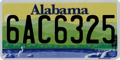 AL license plate 6AC6325