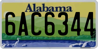 AL license plate 6AC6344