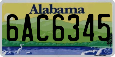 AL license plate 6AC6345