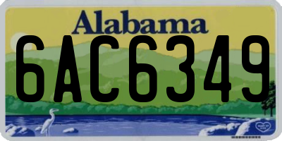 AL license plate 6AC6349