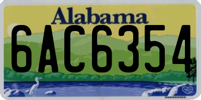 AL license plate 6AC6354