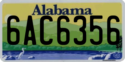AL license plate 6AC6356