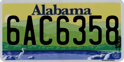 AL license plate 6AC6358