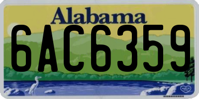 AL license plate 6AC6359