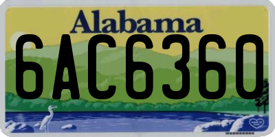 AL license plate 6AC6360