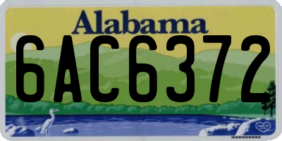 AL license plate 6AC6372