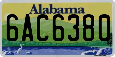 AL license plate 6AC6380