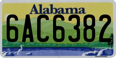 AL license plate 6AC6382